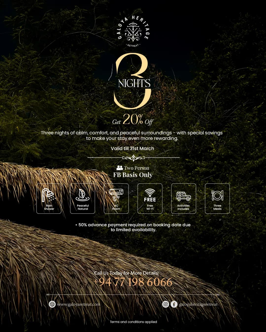 3 Nights Get 20% Off