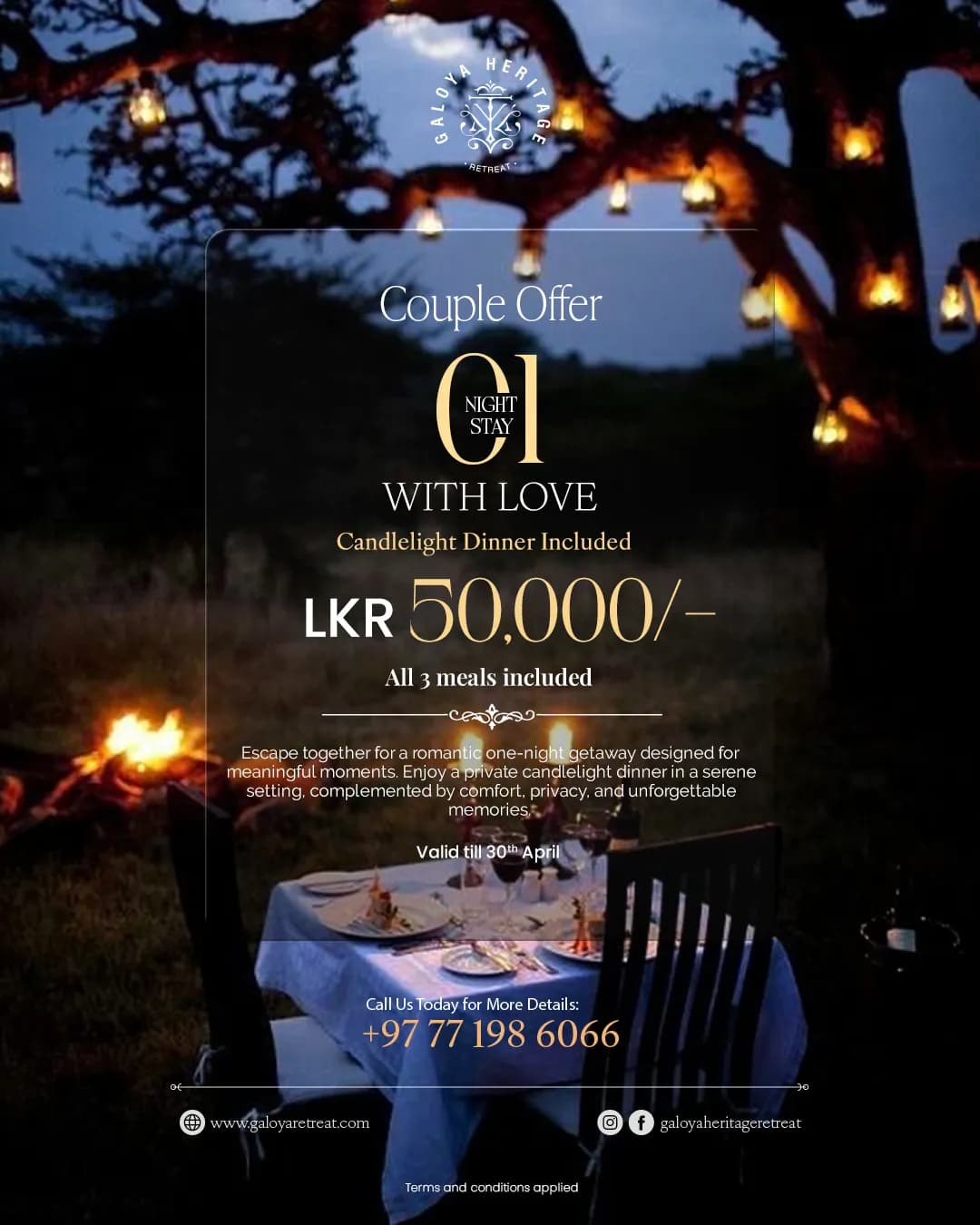 Couple Offer - 1 Night Stay with Love